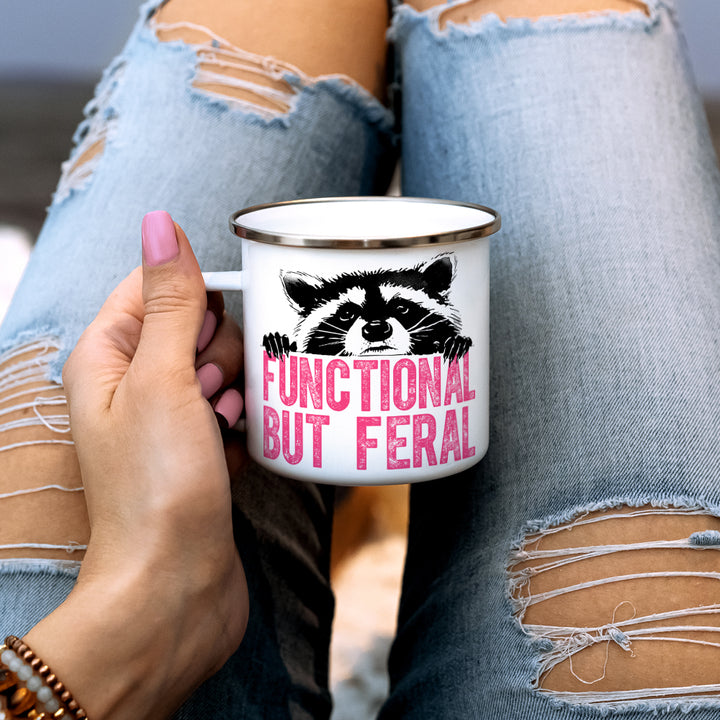 Functional But Feral Raccoon Camp Mug