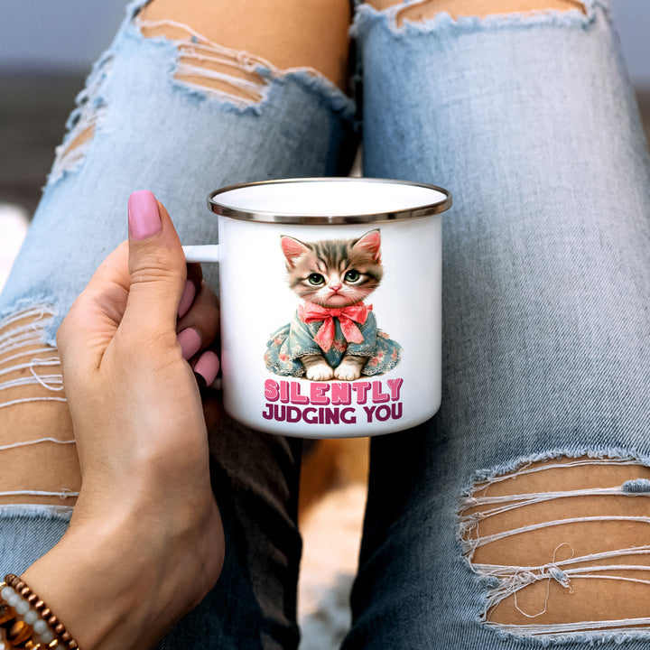 Silently Judging You Cat Camp Mug