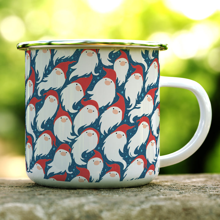 Gnome Santa Pattern Camp Mug
