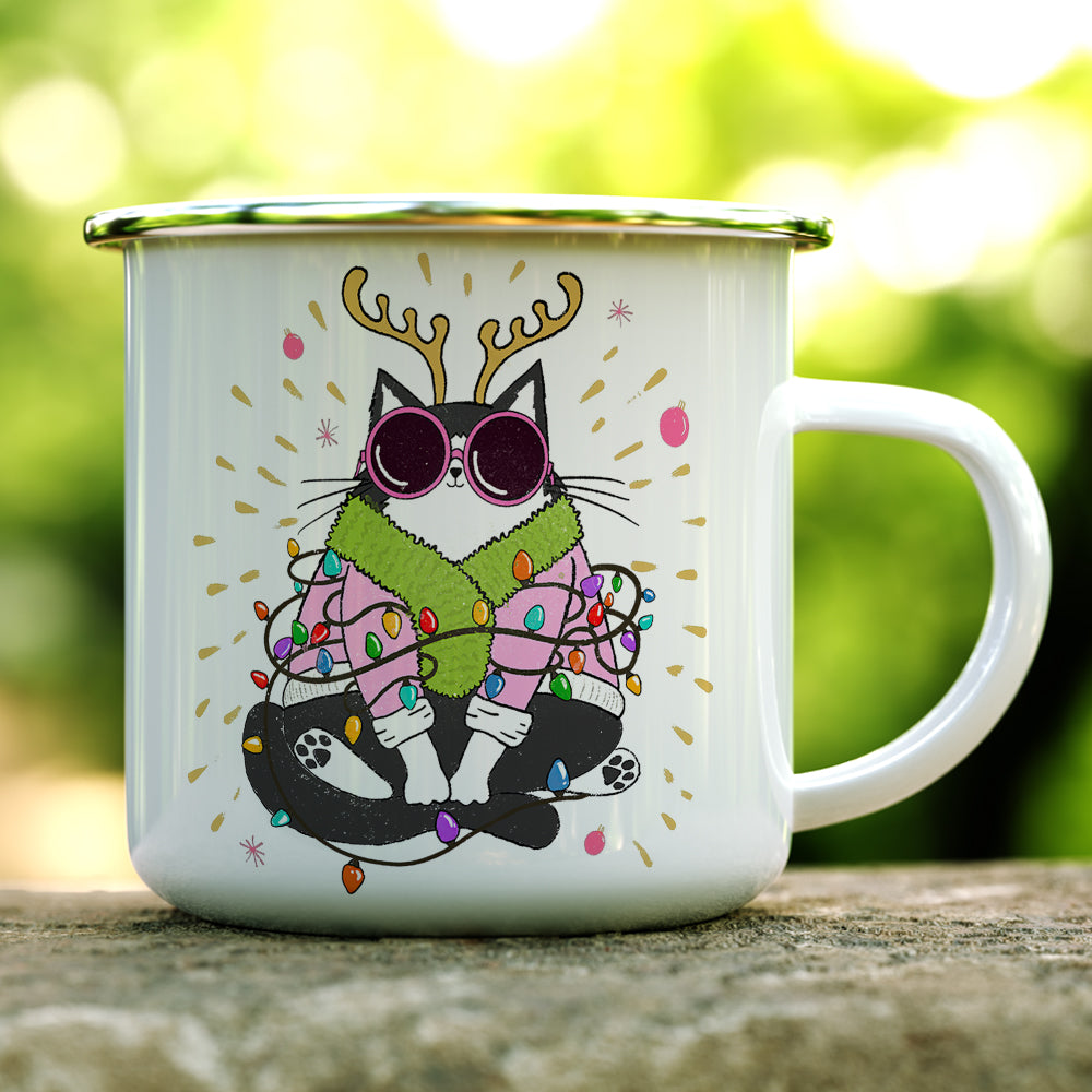 Groovy Holiday Cat Camp Mug