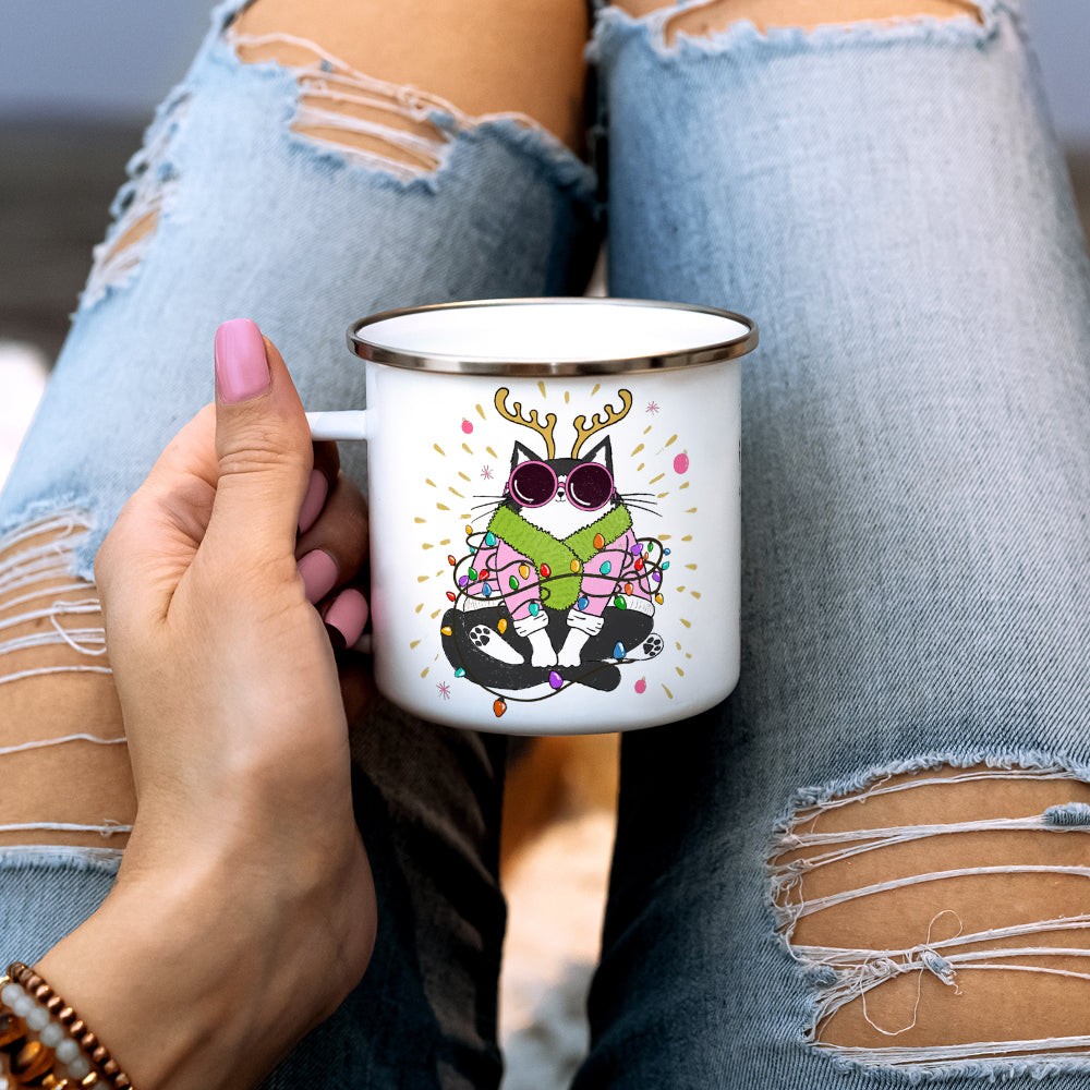 Groovy Holiday Cat Camp Mug