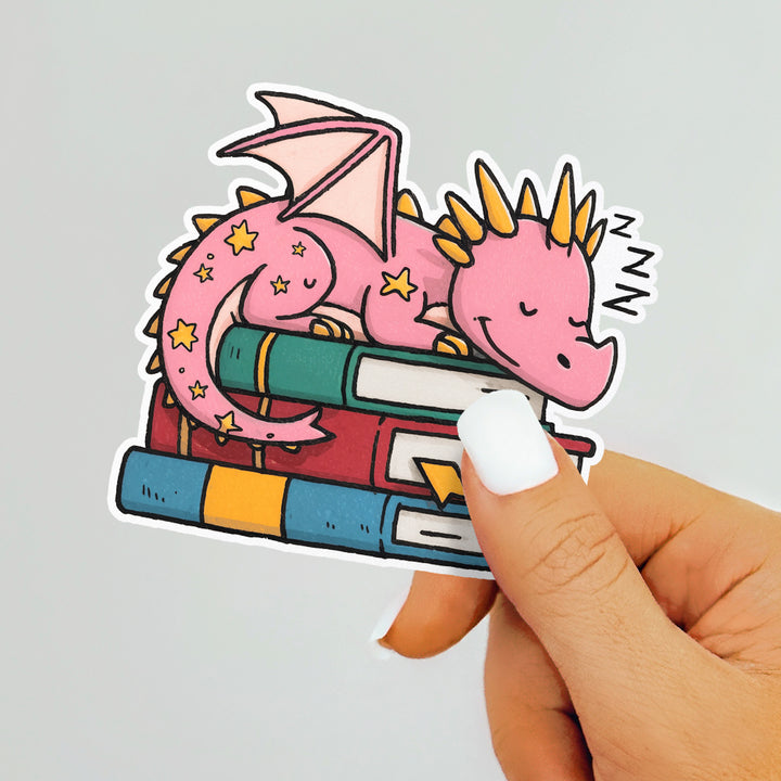 Sleeping Book Dragon Sticker