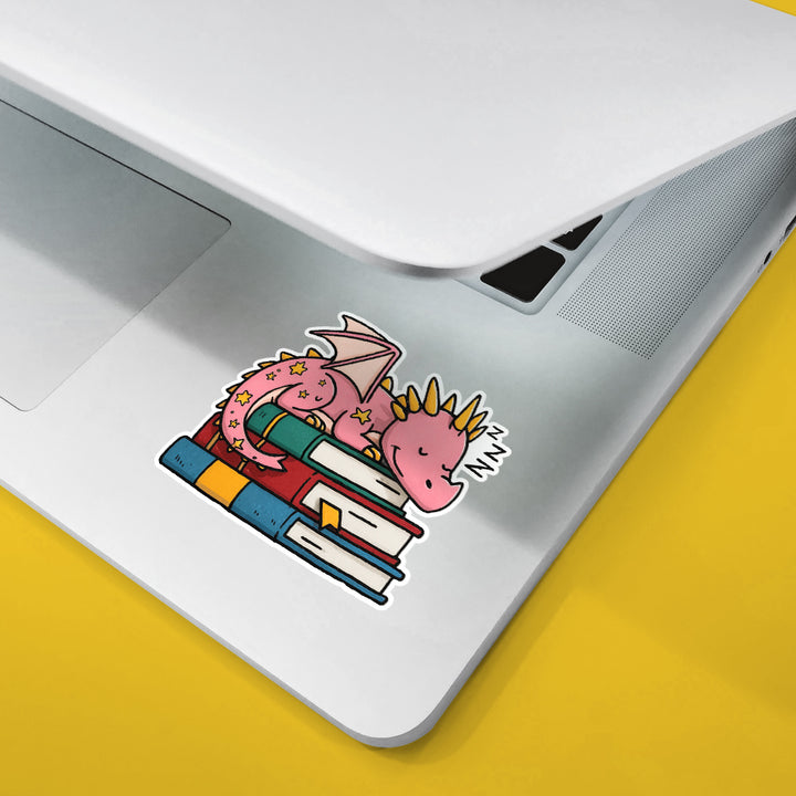 Sleeping Book Dragon Sticker