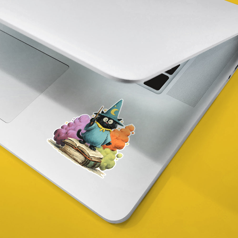 Bookish Wizard Cat Sticker