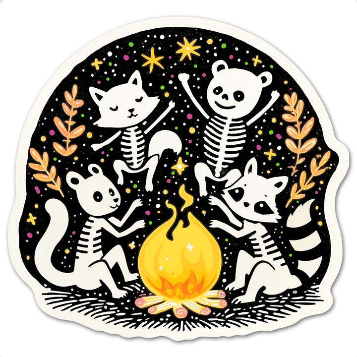 Woodland Skeleton Animals Sticker