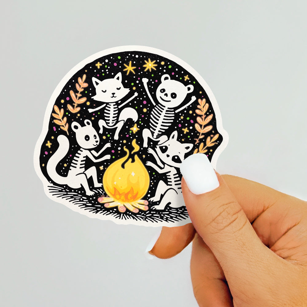 Woodland Skeleton Animals Sticker