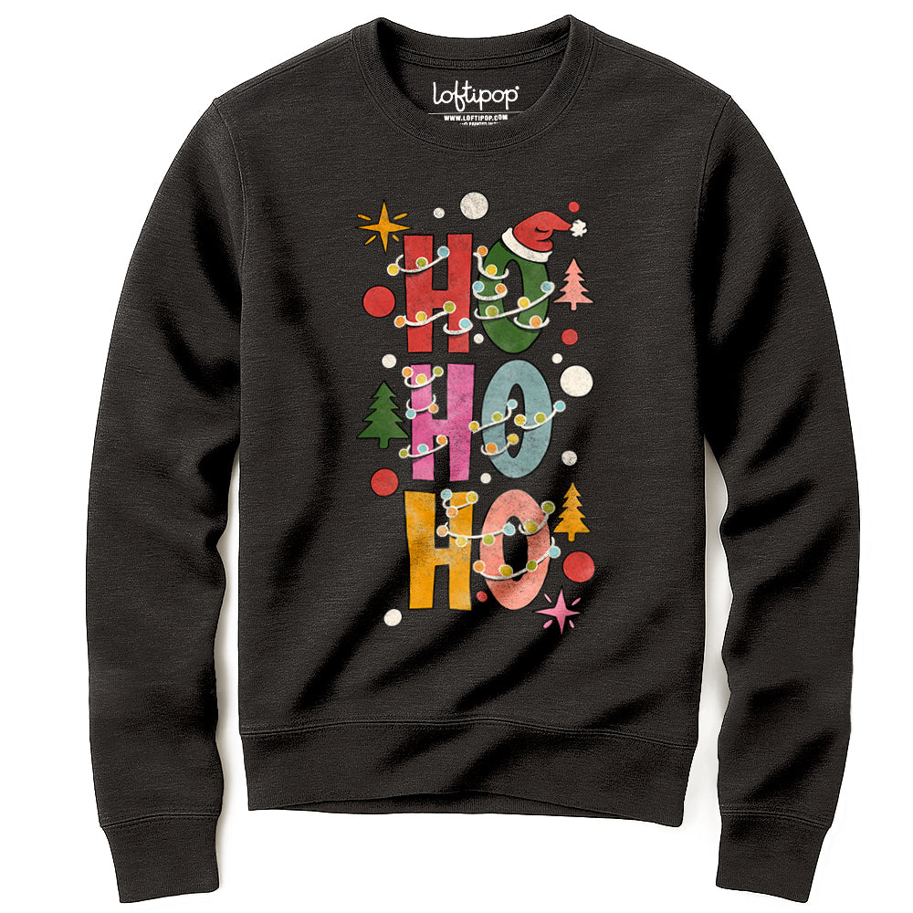 HO HO HO Crewneck Sweatshirt Christmas Holiday Gifts Loftipop