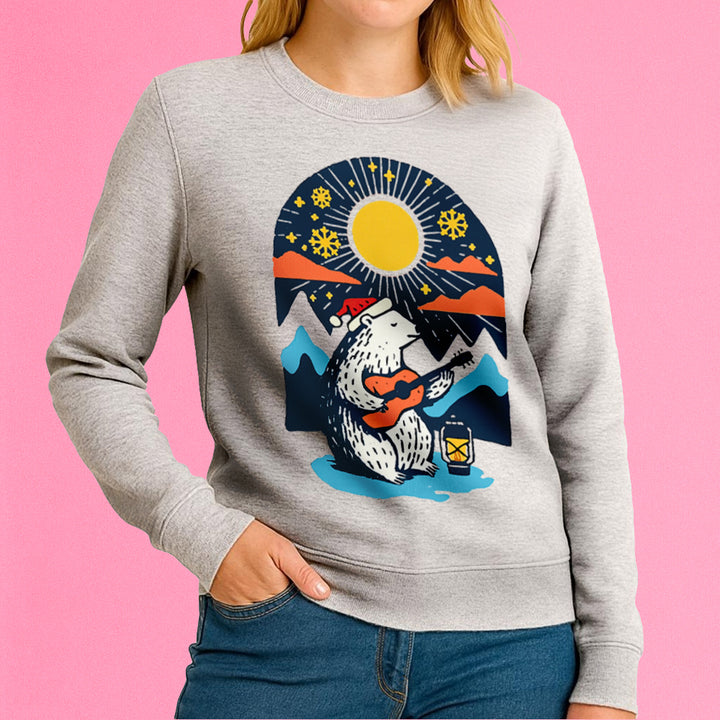 Retro Polar Bear Crewneck Sweatshirt