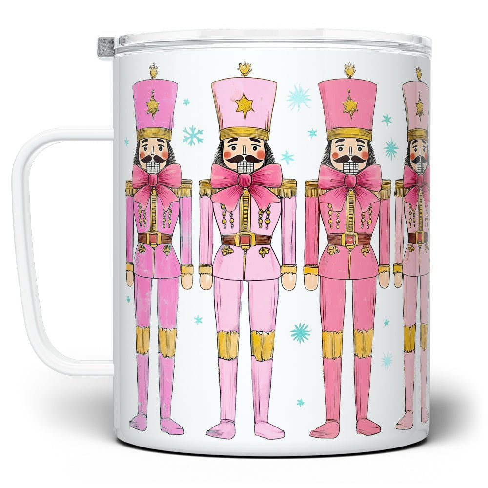 Pink Nutcracker Insulated Travel Mug | Christmas Holiday Mugs