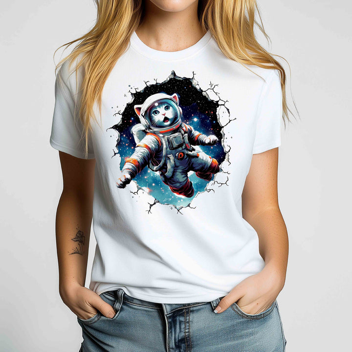 Astronaut Cat Crewneck Tshirt