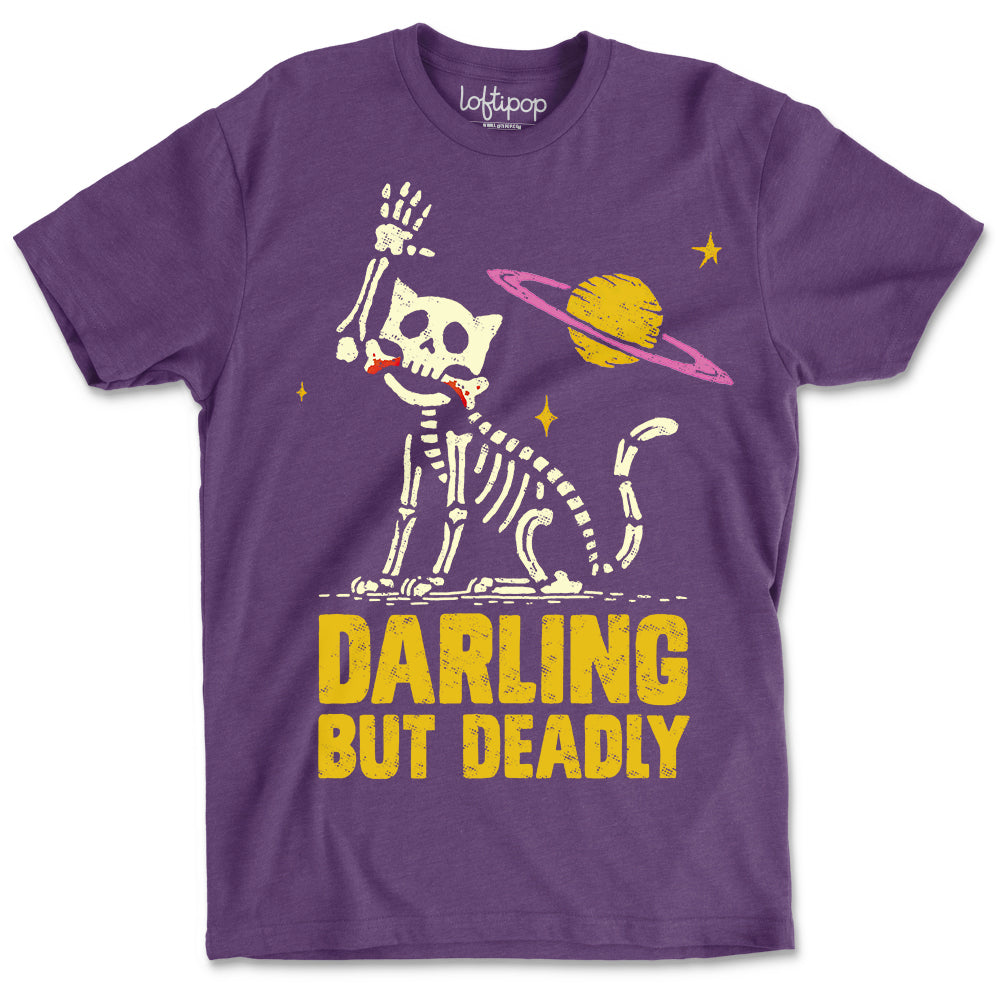 Darling But Deadly Cat Crewneck T-Shirt