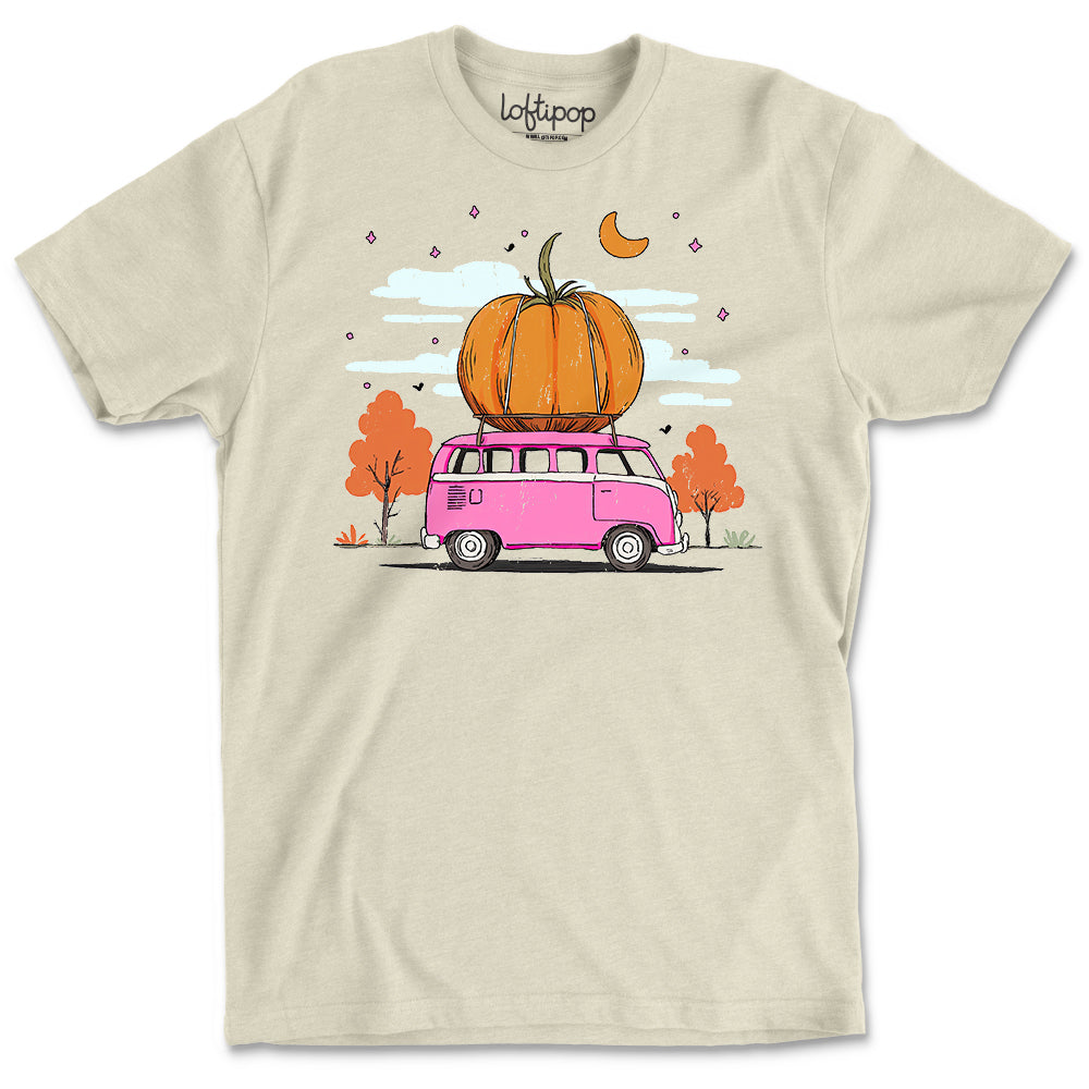 Fall Pumpkin Bus Crewneck T-Shirt