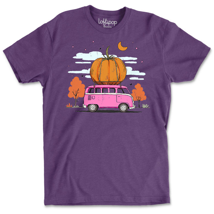 Fall Pumpkin Bus Crewneck T-Shirt