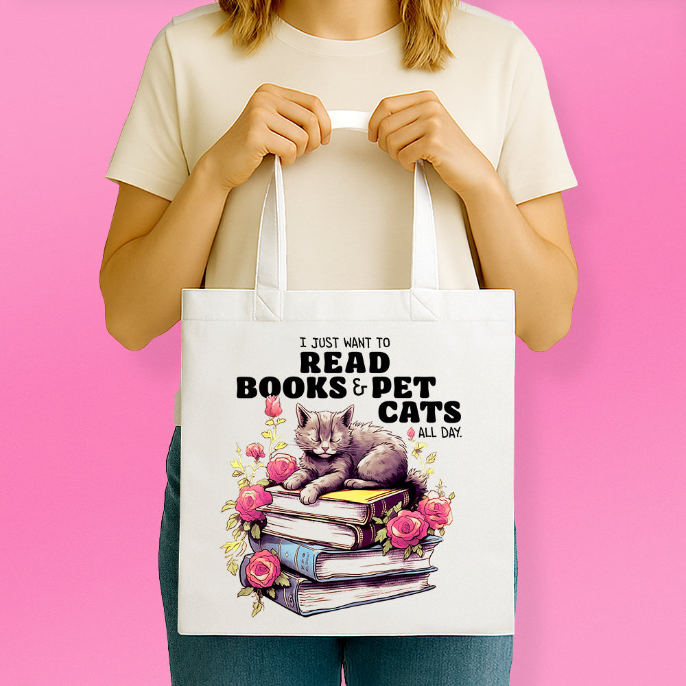 Read Books Pet Cats Tote Bag