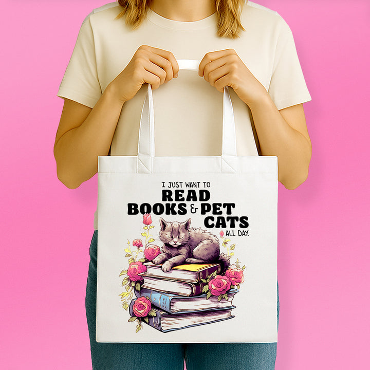 Read Books Pet Cats Tote Bag