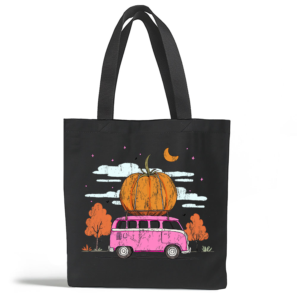 Fall Pumpkin Bus Tote Bag