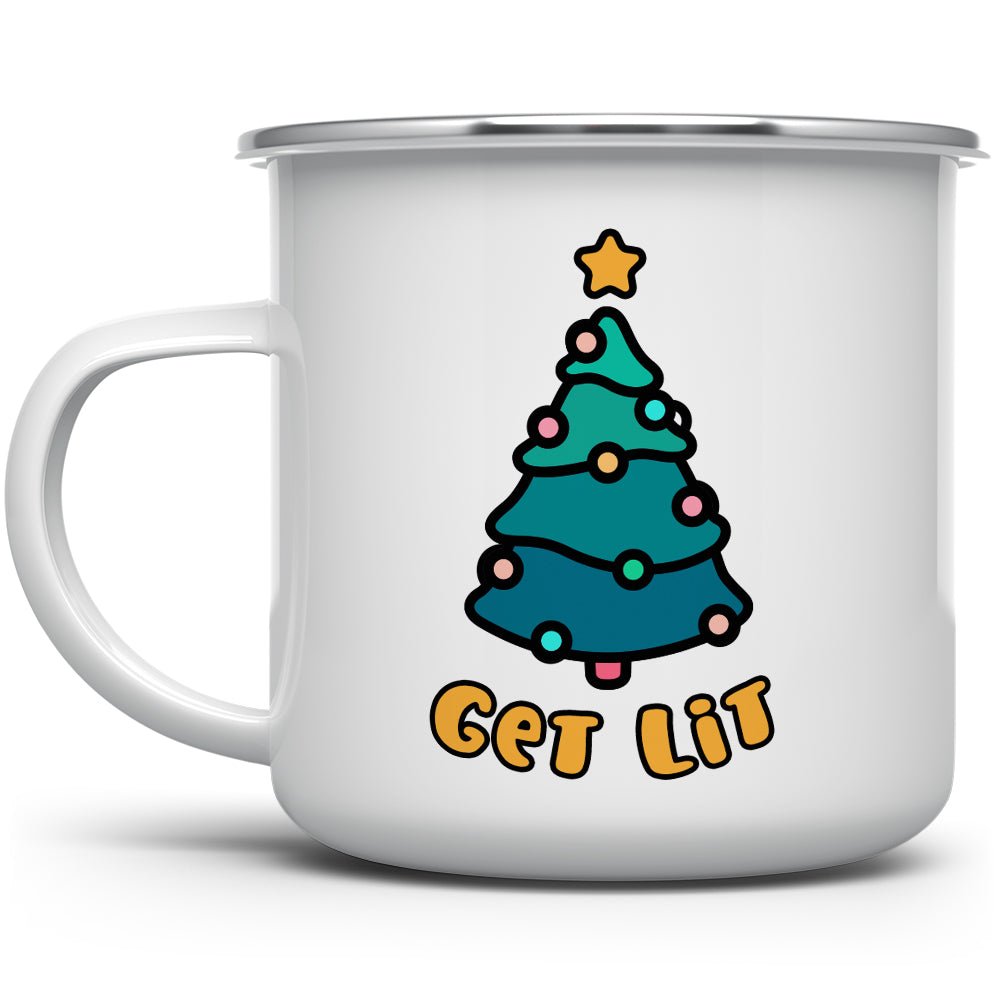 christmas coffee mugs funny Get Lit Campfire Mug | Funny Christmas Holiday Camp Mug
