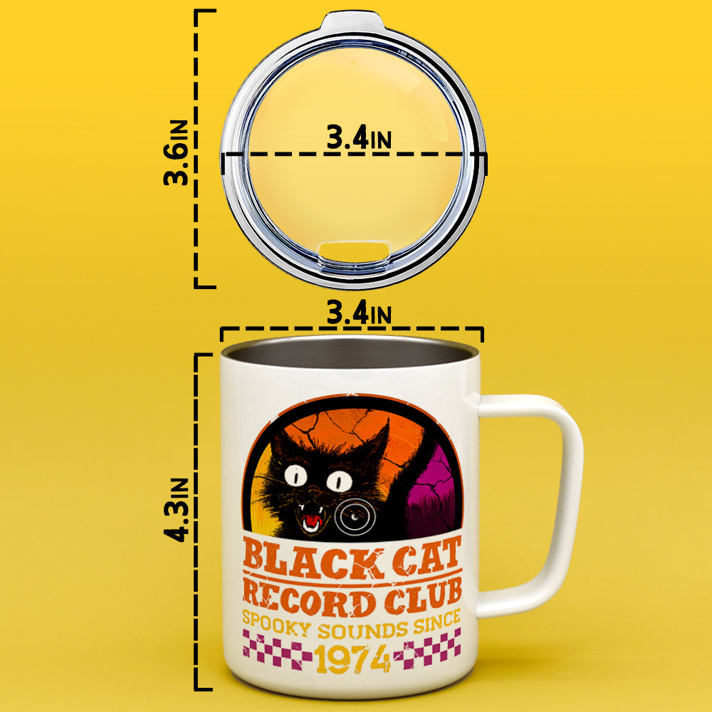 Black Cat Record Club Insulated Travel Mug