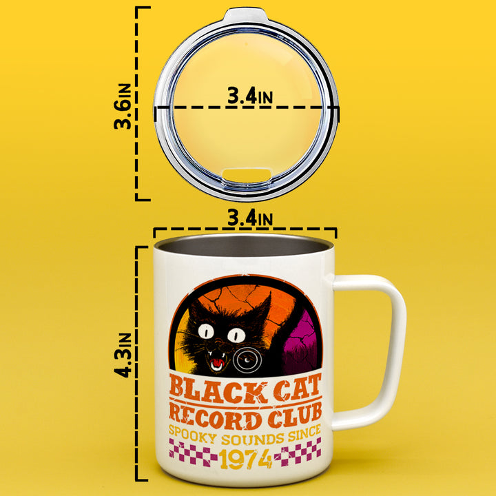 Black Cat Record Club Insulated Travel Mug