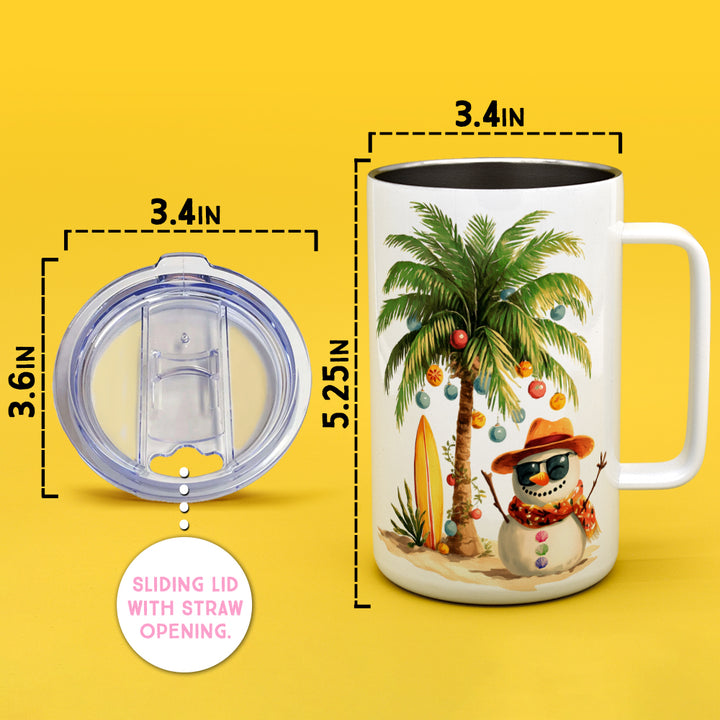 Beach Snowman Insulated Travel Mug