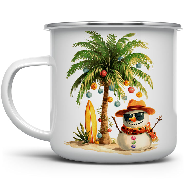 Beach Snowman Camp Mug