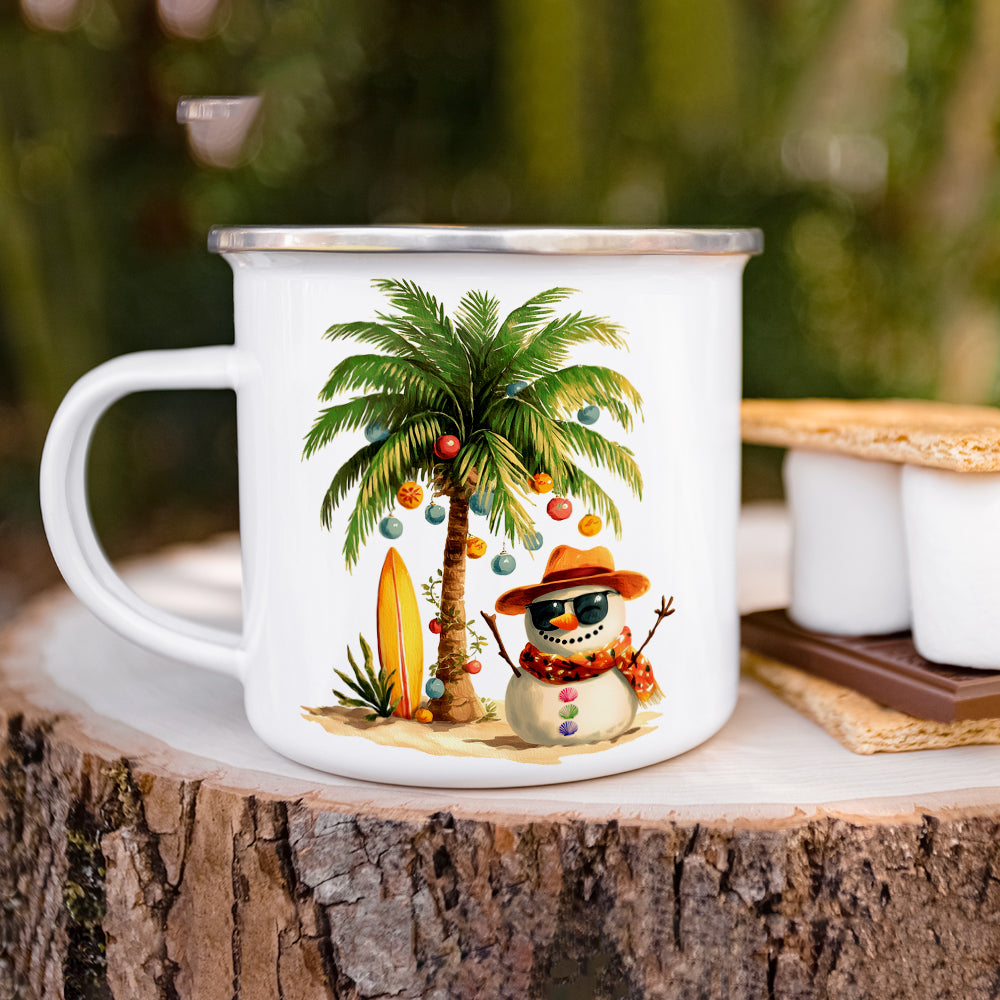 Beach Snowman Camp Mug