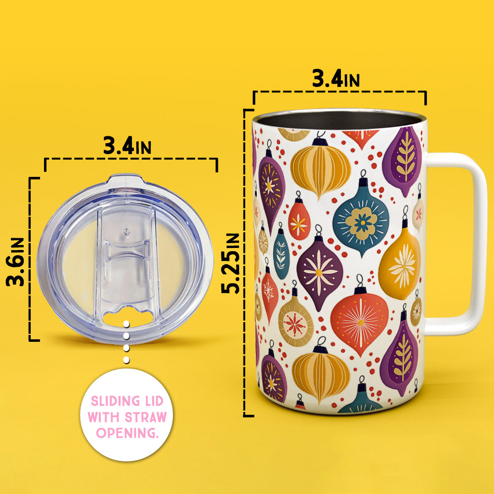 Vintage Christmas Ornaments Insulated Travel Mug