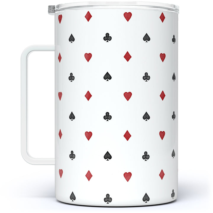 Playing Card Suit Pattern Insulated Travel Mug