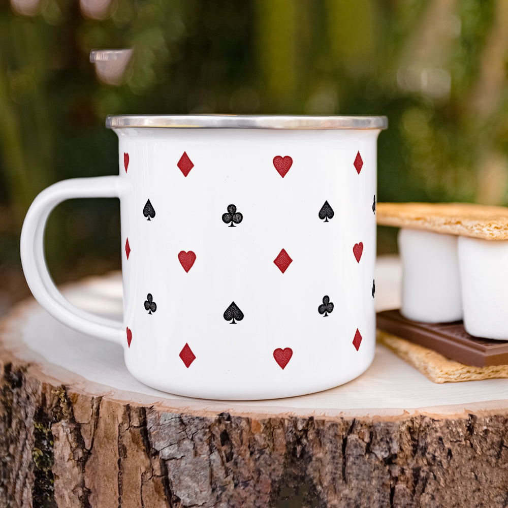 Playing Card Suit Pattern Camp Mug