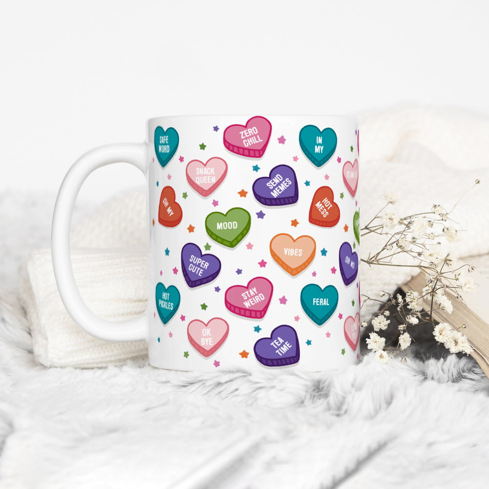 Candy Conversation Hearts Mug