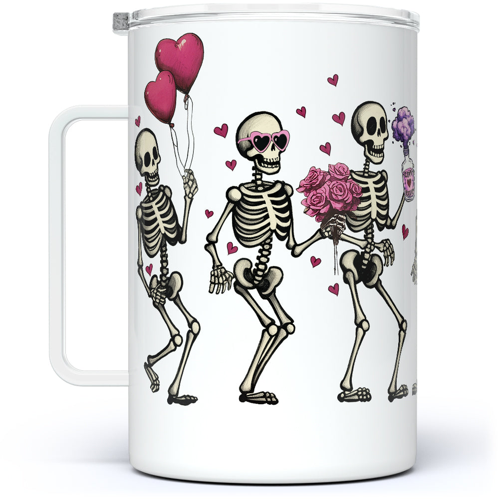Valentine Dancing Skeletons Insulated Travel Mug
