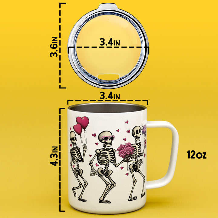 Valentine Dancing Skeletons Insulated Travel Mug