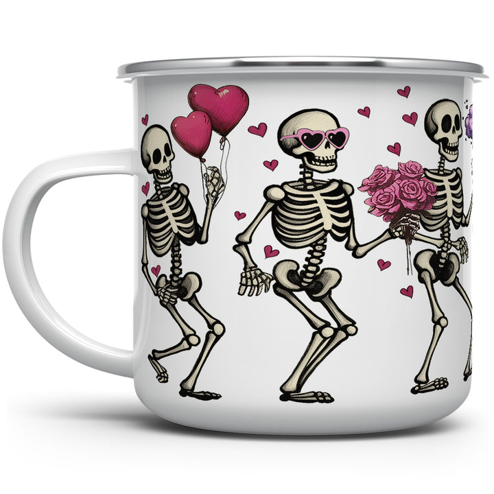Valentine Dancing Skeletons Camp Mug