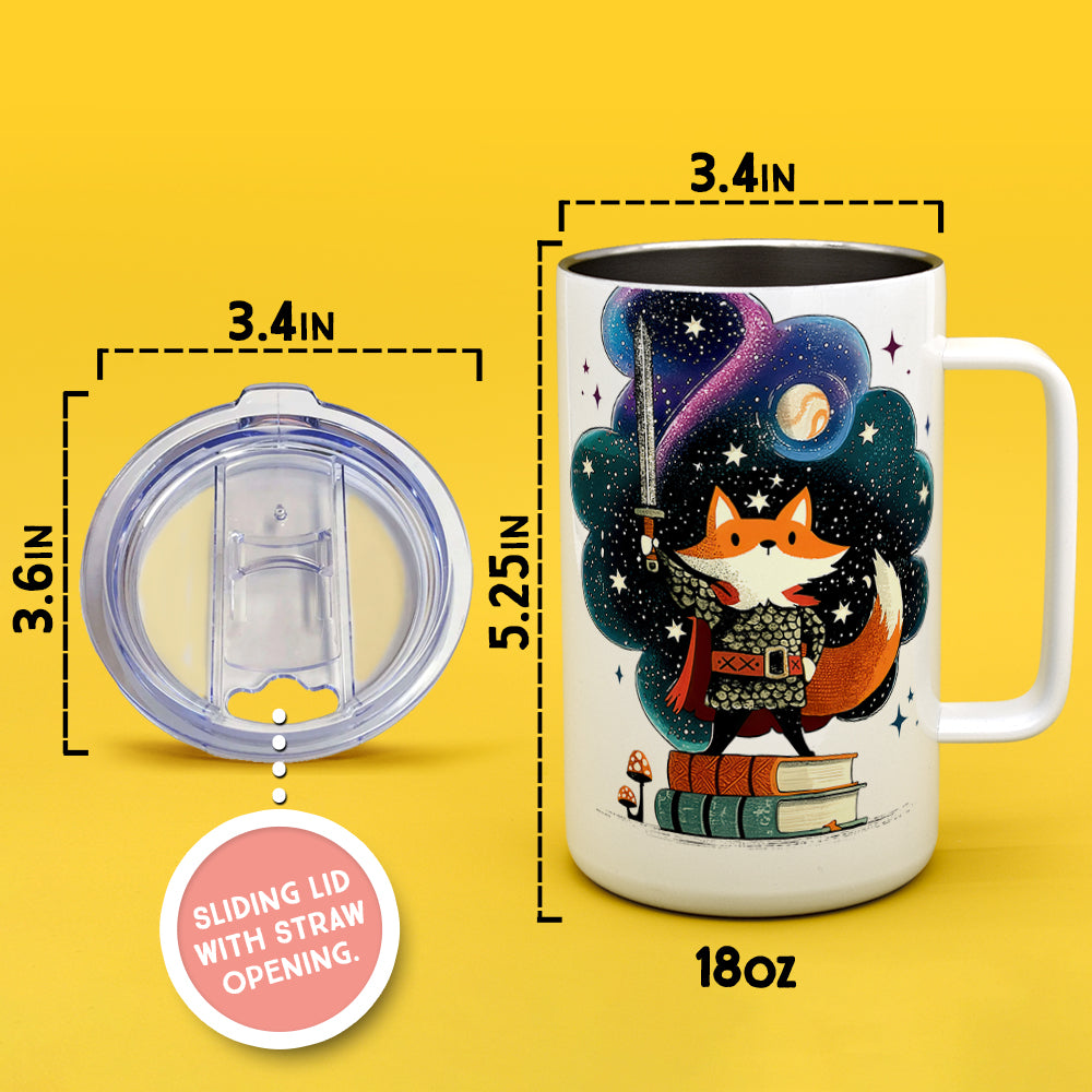 Bookish Fox Knight Insulated Travel Mug