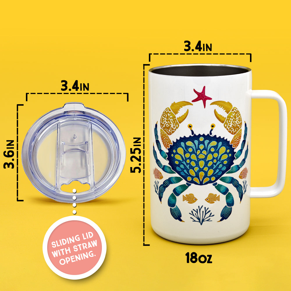 Coastal Ocean Crab Insulated Travel Mug
