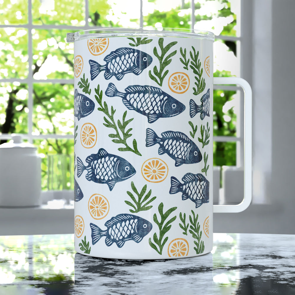Coastal Fish Insulated Travel Mug