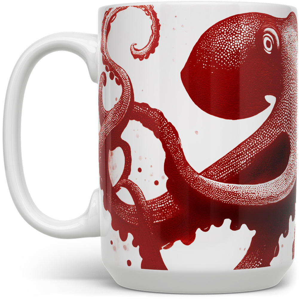 Nautical Red Octopus Mug