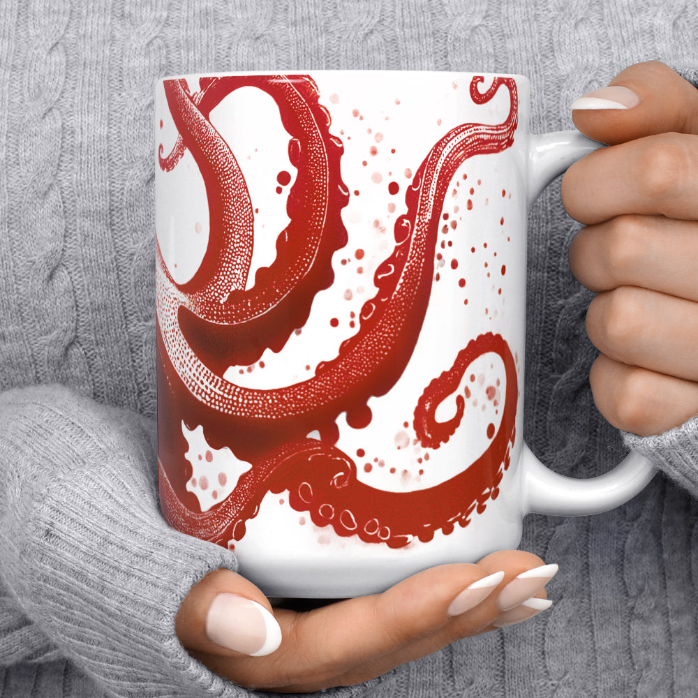 Nautical Red Octopus Mug
