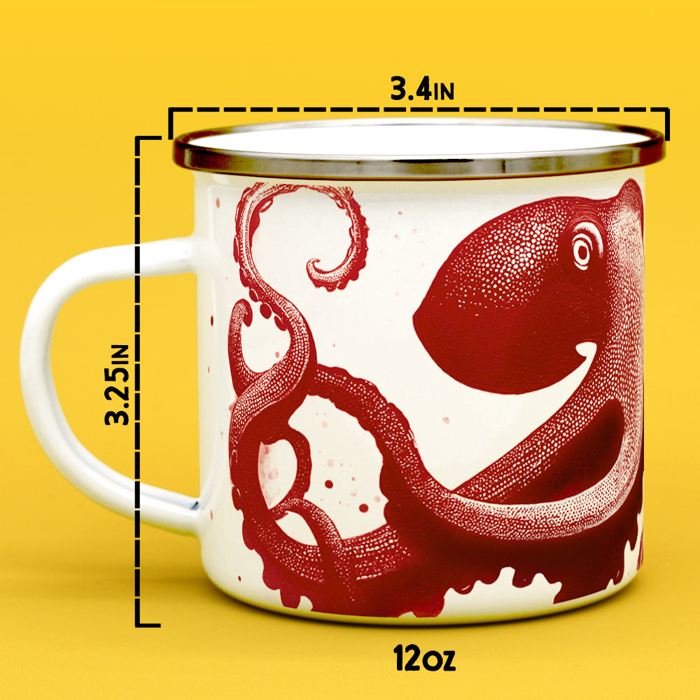 Red Nautical Octopus Camp Mug