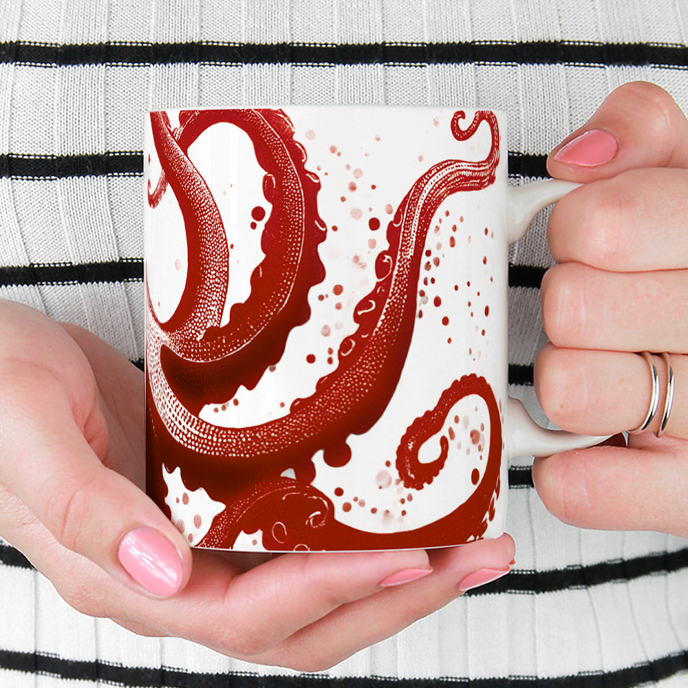 Nautical Red Octopus Mug