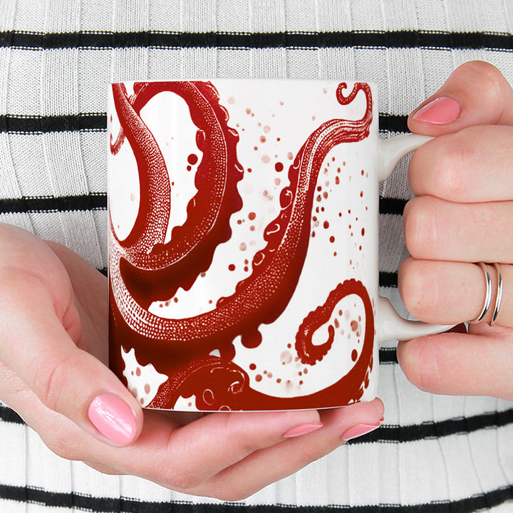Nautical Red Octopus Mug