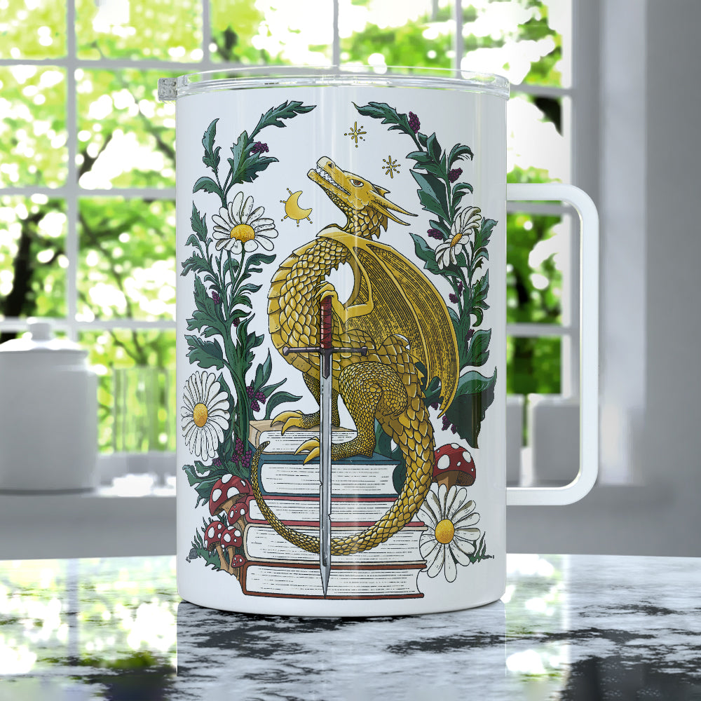 Bookish Dragon Insulated Travel Mug