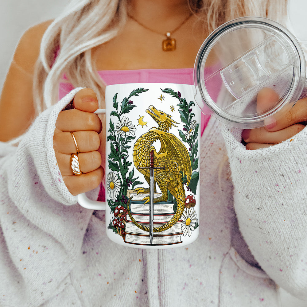 Bookish Dragon Insulated Travel Mug