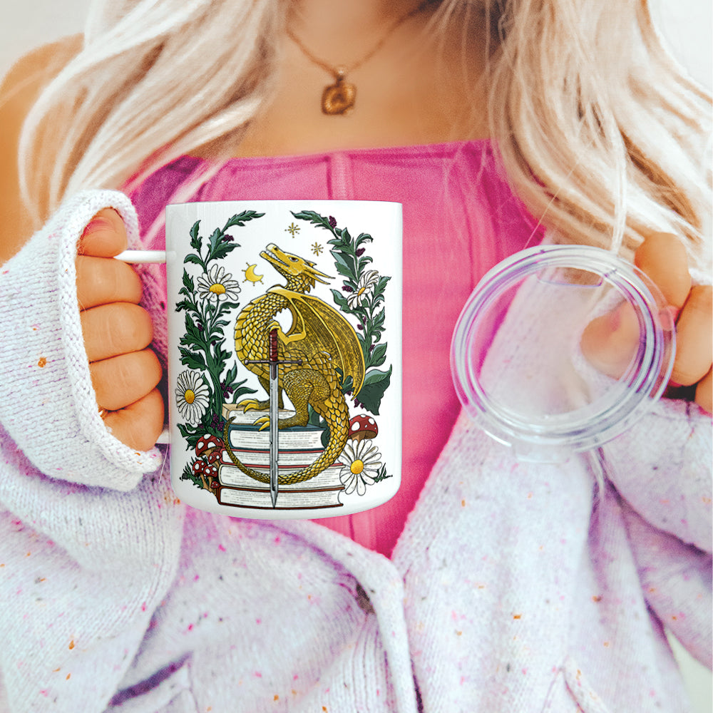 Bookish Dragon Insulated Travel Mug