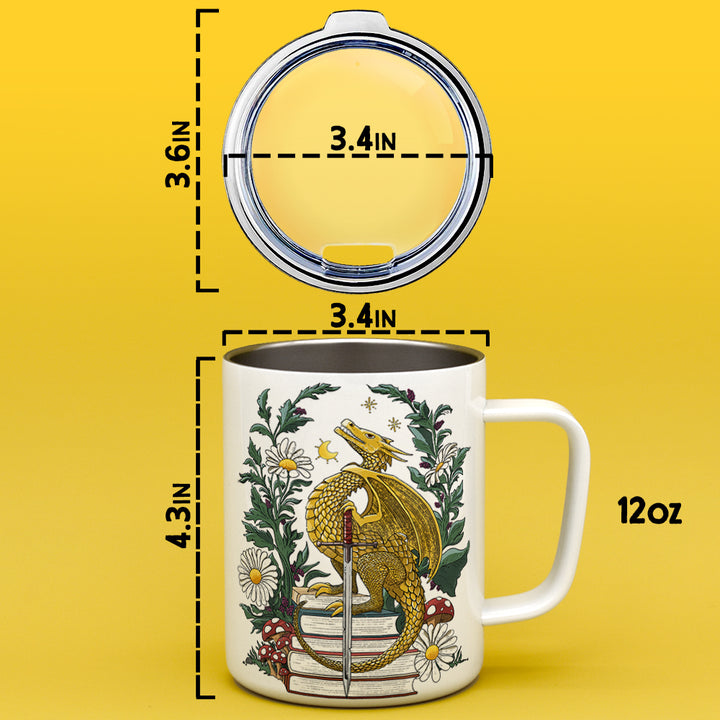 Bookish Dragon Insulated Travel Mug
