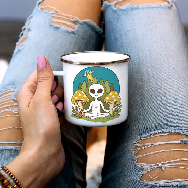 Meditating Alien Camp Mug