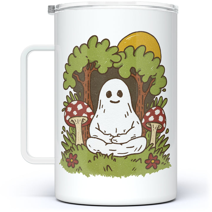Meditating Ghost Insulated Travel Mug