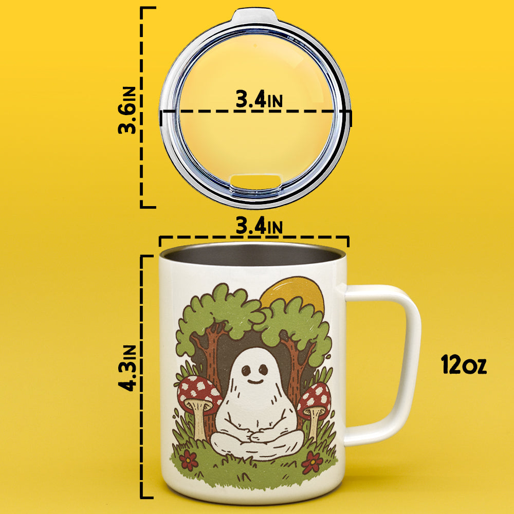 Meditating Ghost Insulated Travel Mug
