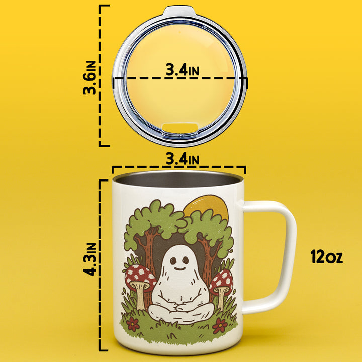 Meditating Ghost Insulated Travel Mug