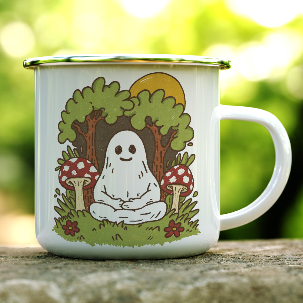 Meditating Ghost Camp Mug